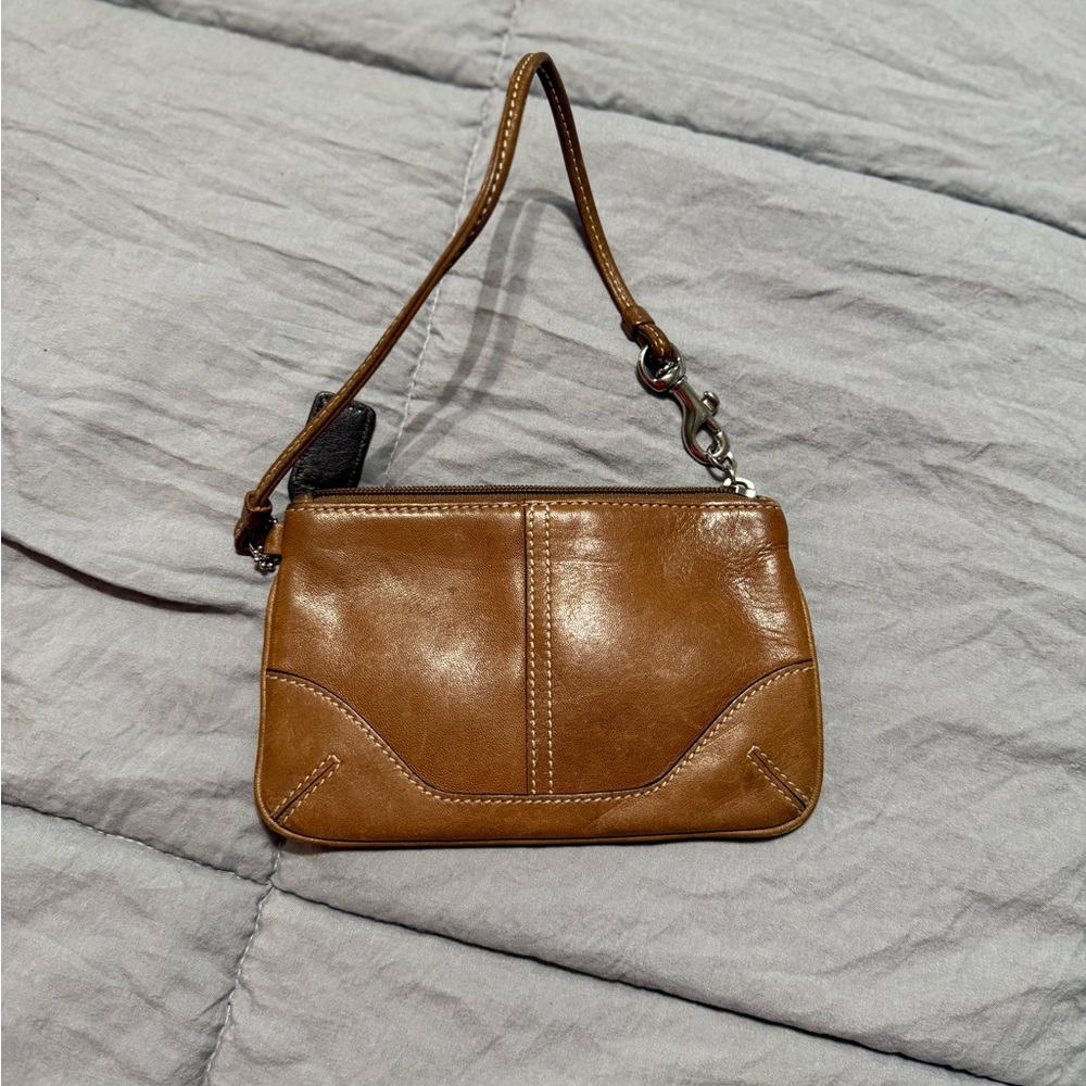 Coach Tan Leather Wristlet